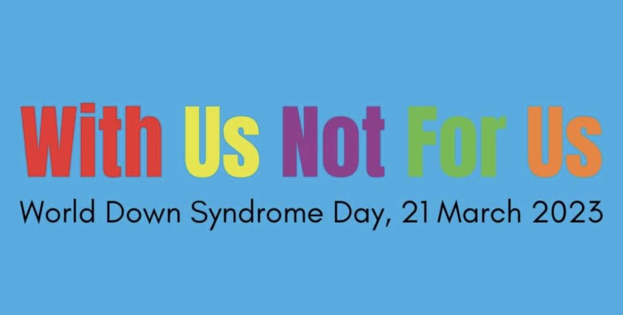 Plakat tegorocznych obchodów Dnia osób niepełnosprawnych With Us not for us